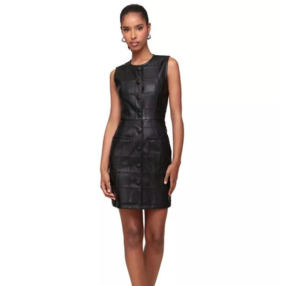 NWT AVEC LES FILLES | Textured Faux-Ever Leather Mini Dress - Picture 6 of 17